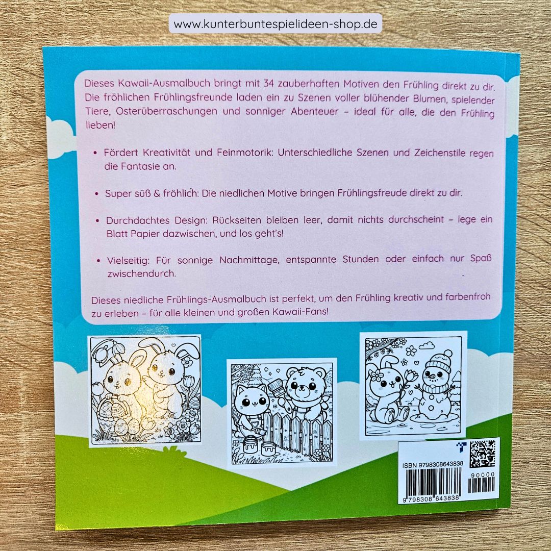 Ausmalbuch Frühling und Ostern für Kinder (3-7 Jahre) – mit Buntstiften inklusive als Geschenkset