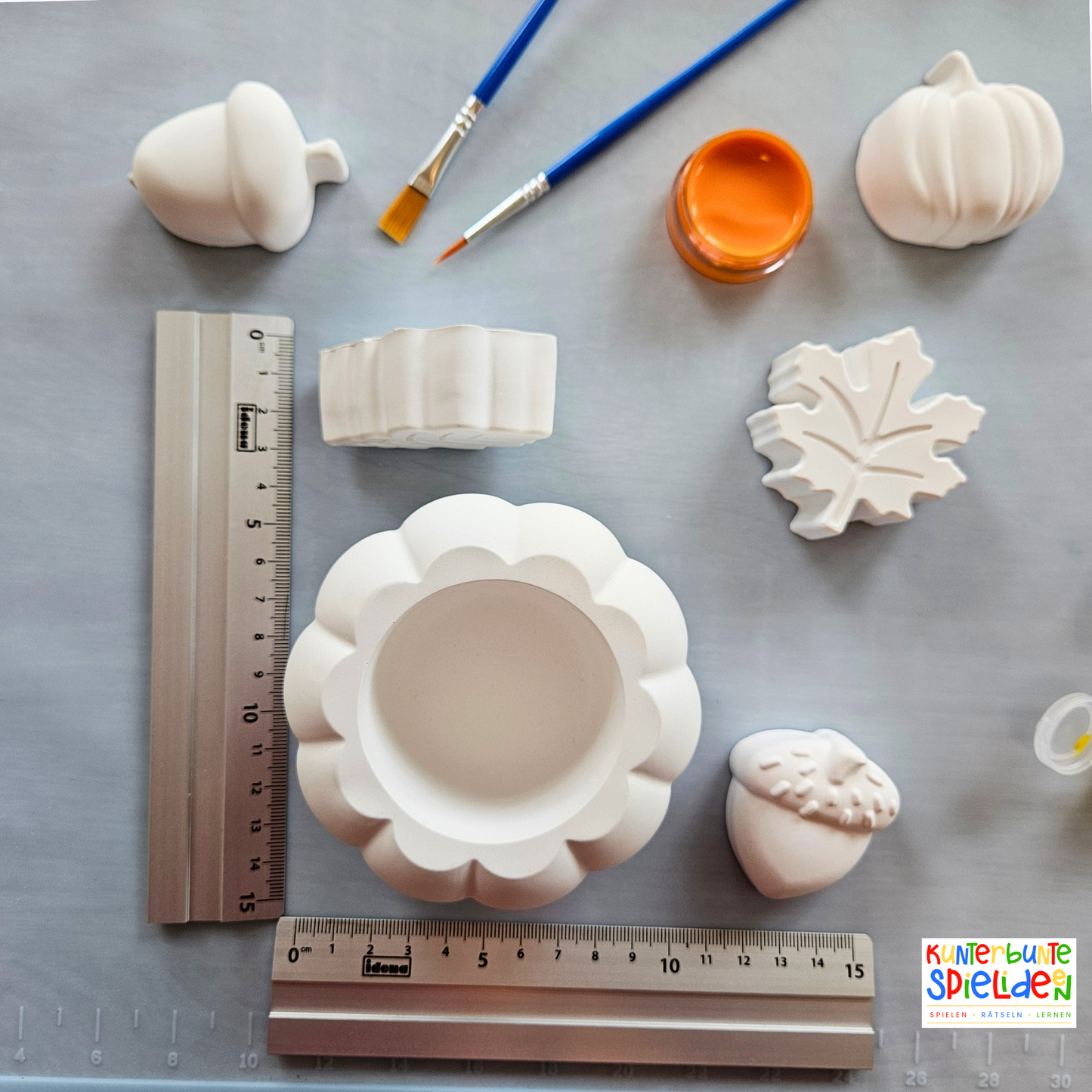 Kreativset Herbst mit Pinsel und Farben – DIY Geschenkidee für kreative Menschen, Herbstdeko selber machen für Kinder und Erwachsene