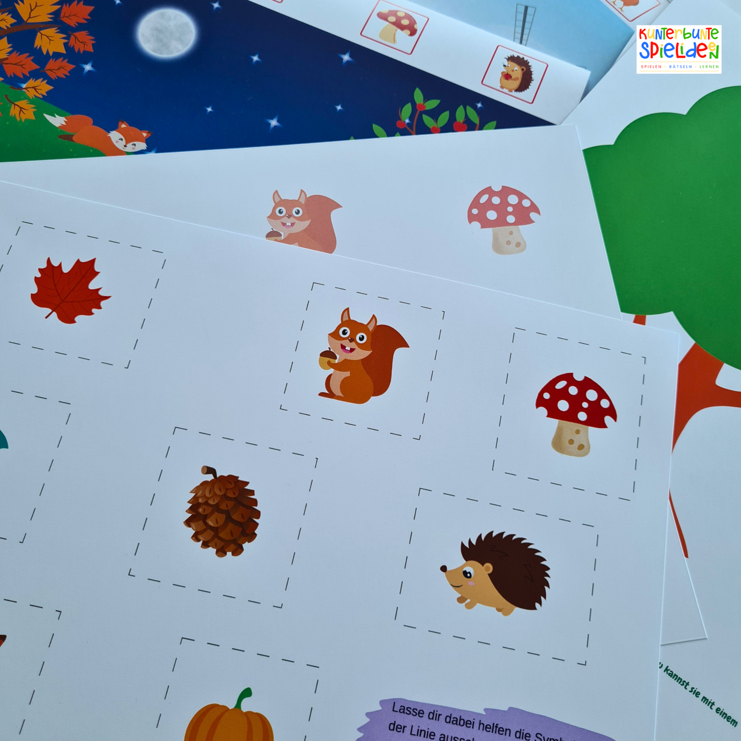 Montessori Bastelheft Herbst Kleinkind – Sticker und Baumvorlage für kreative Beschäftigung ab 2 Jahren