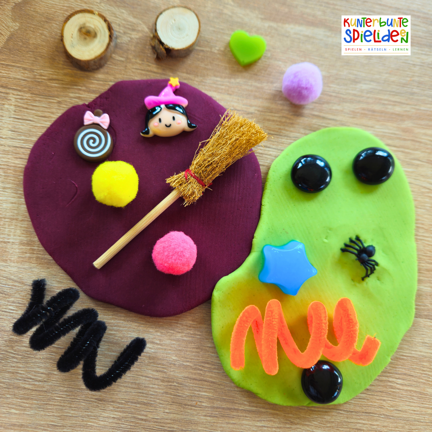 Knete Halloween Geschenk Sensory Play Hexe Kürbis Grusel Geschenk für Kinder Beschäftigungsspiel Beschäftigung Mitbringsel Knete im Glas mit losen Teilen Knetkit Knetset Geschenk Jungen Mädchen ab2 Jahren ab 3 Jahren ab 4 Jahren