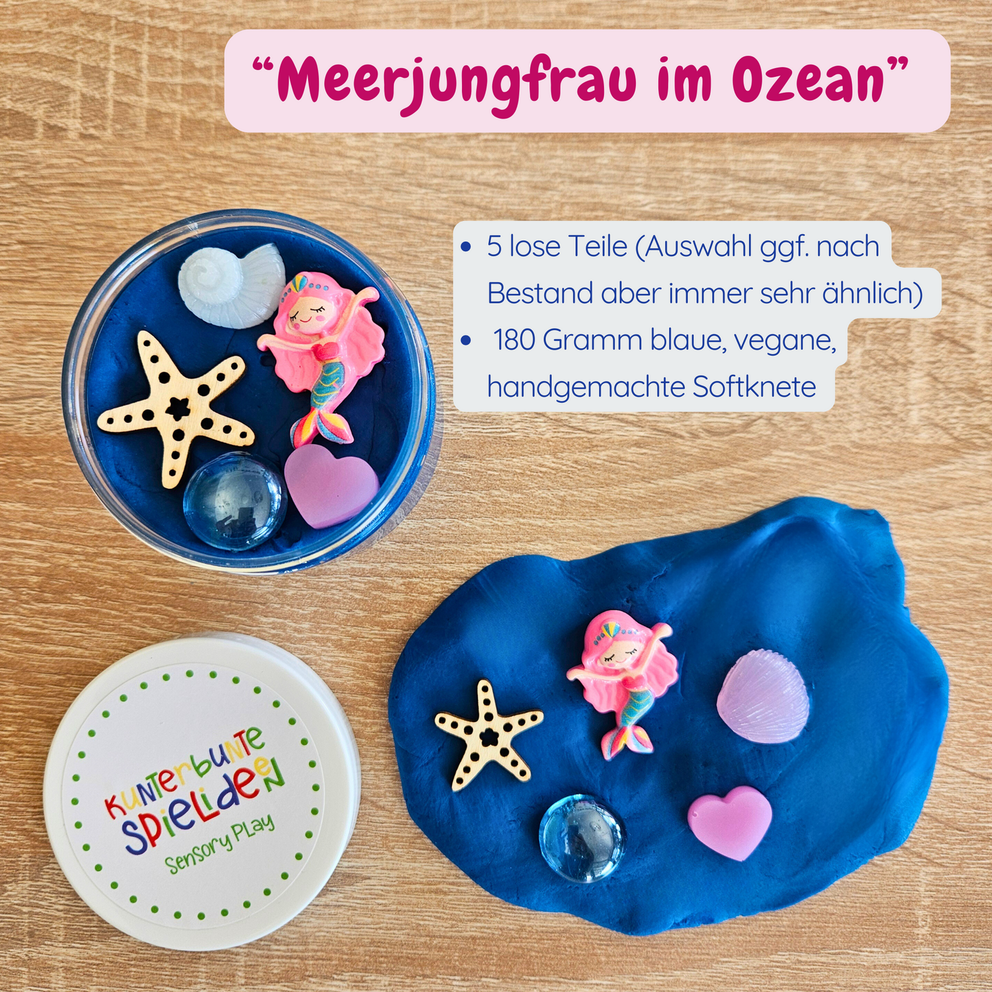 Kleines Geschenk für Kinder ab 3 Jahre ab 4 Jahre Knete mit Themen Meerjungfrau, Weltall, Dino, Schule, Vorschule, Einschulung. handgemachte Kinderknete mit losen Teilen als Geschenk für Weihnachten Adventskalender und Geburtstag und Kindertag