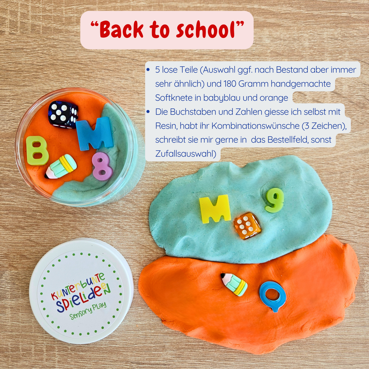 Kleines Geschenk für Kinder ab 3 Jahre ab 4 Jahre Knete mit Themen Meerjungfrau, Weltall, Dino, Schule, Vorschule, Einschulung. handgemachte Kinderknete mit losen Teilen als Geschenk für Weihnachten Adventskalender und Geburtstag und Kindertag