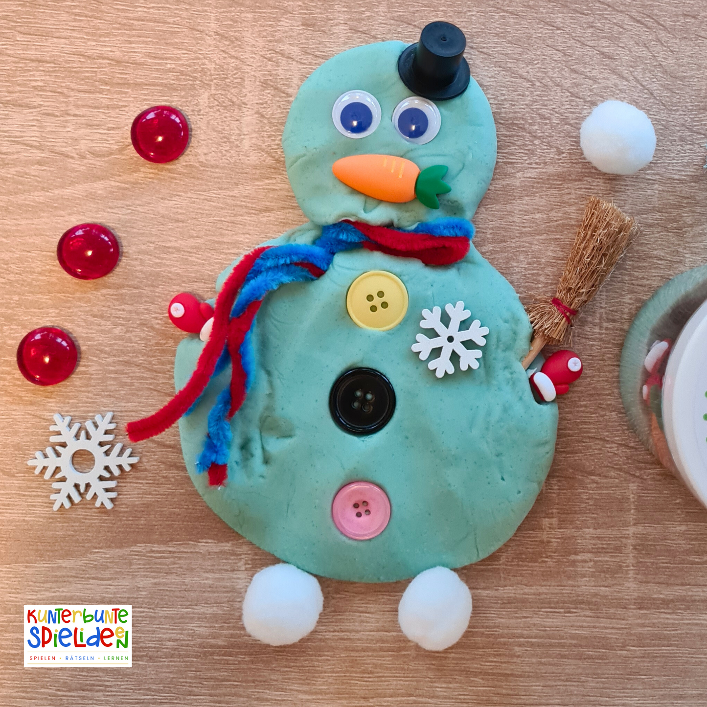 Knete Winter Spiel Bau einen Schneemann Knetglas Knetdose Knete mit losen Teilen Beschäftigung Geschenk Kinder handgemachtes Lernspielzeug
