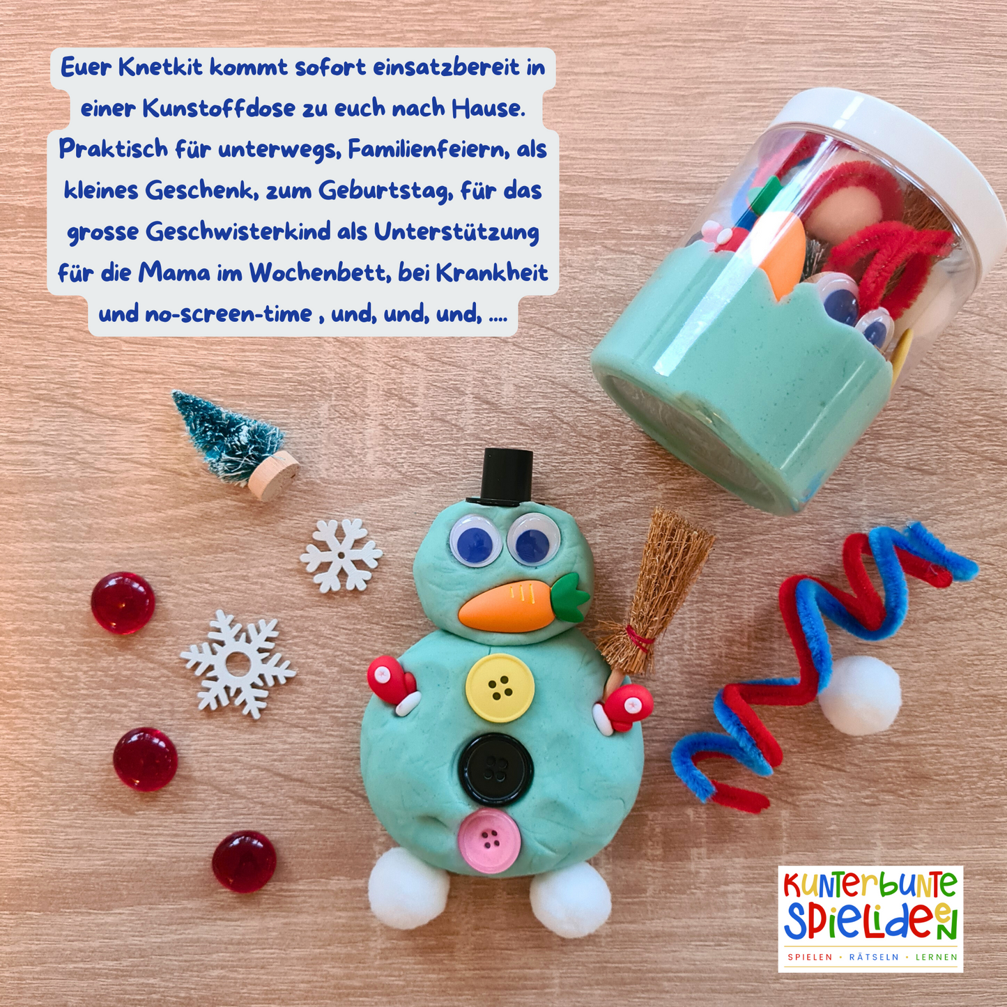 Knete Winter Spiel Bau einen Schneemann Knetglas Knetdose Knete mit losen Teilen Beschäftigung Geschenk Kinder handgemachtes Lernspielzeug