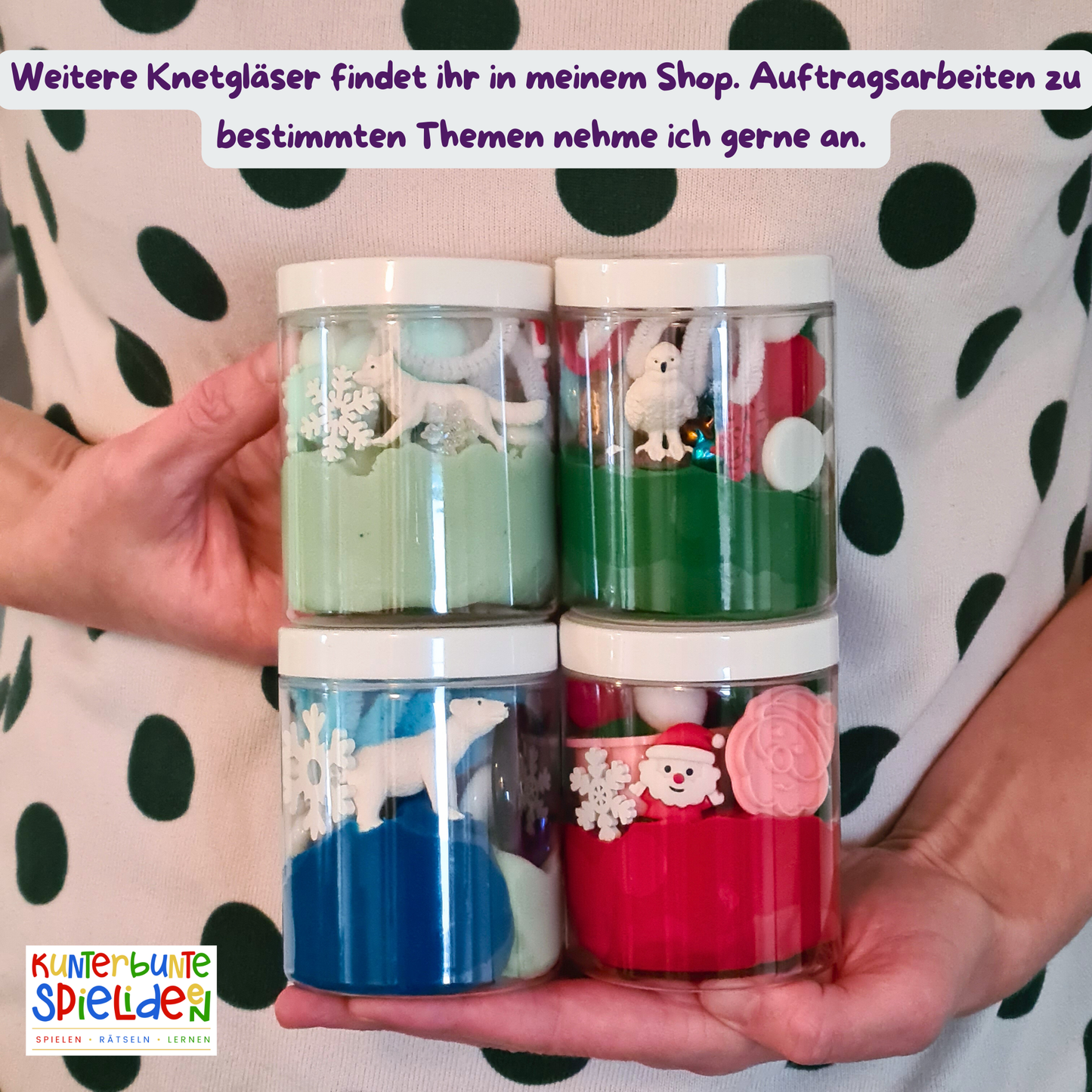 Knetdose Knetglas Weihnachtsthemen Knete Handgemacht play dough kit Sensory Play Kit