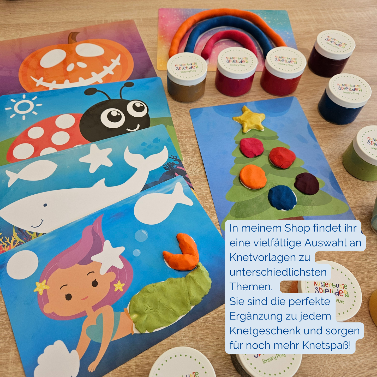 Knete für Kinder und Knetvorlagen, nachhaltig und schadstofffreies Spielen mit Knete