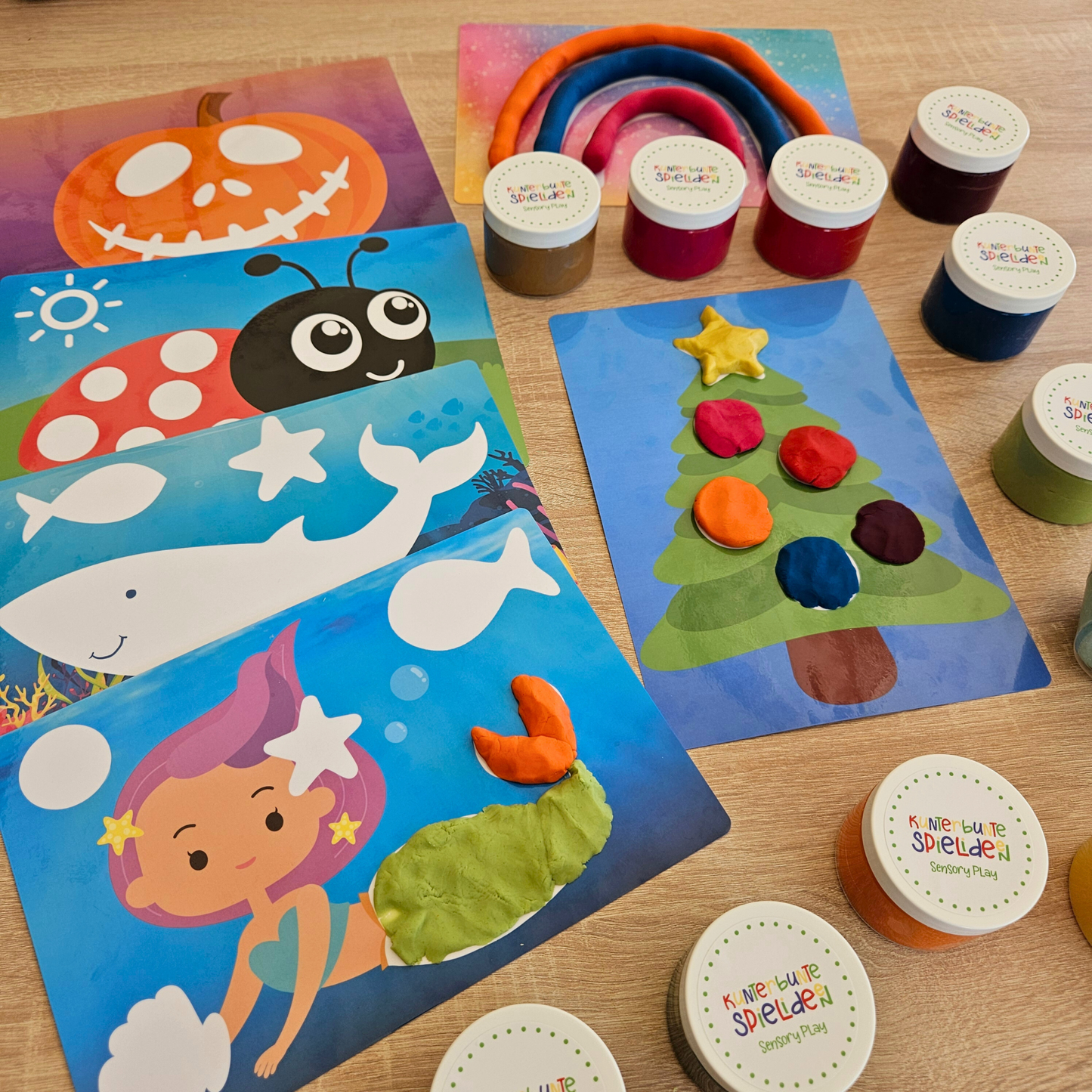 Knete Bio Knete Geschenk für Kinder ab 2 Jahre ab 3 Jahre ab 4 Jahre Zubehör Knete Knetvorlagen Knetmatten Geschenk Adventskalender Kindertag Kindergeburtstag Knetgeschenk