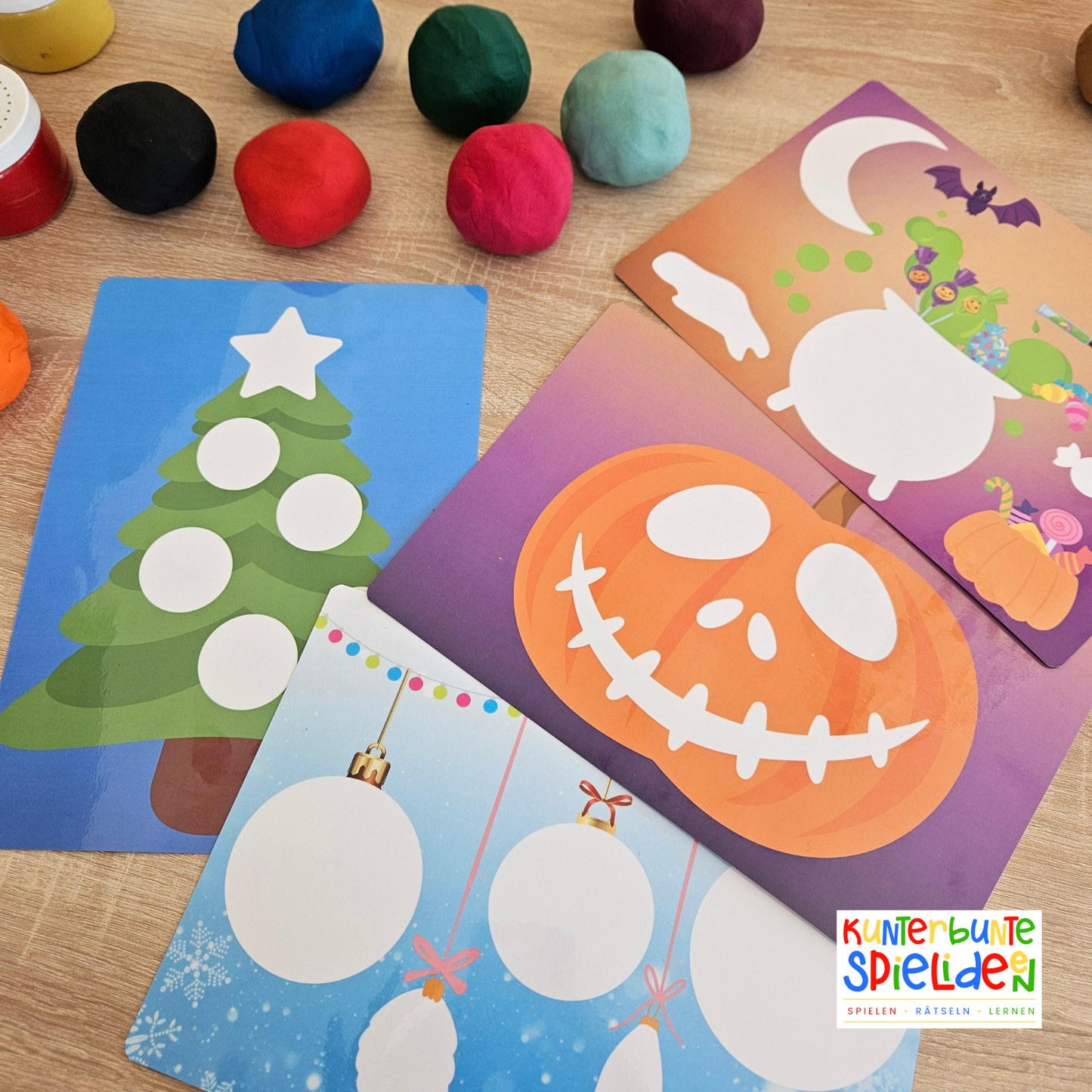 Knete Bio Knete Geschenk für Kinder ab 2 Jahre ab 3 Jahre ab 4 Jahre Zubehör Knete Knetvorlagen Knetmatten Geschenk Adventskalender Kindertag Kindergeburtstag Knetgeschenk