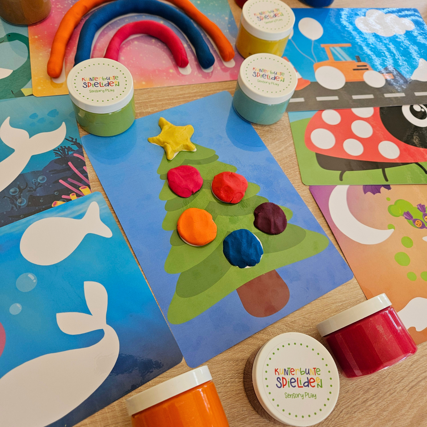 Geschenk für Kinder ab 2 Jahre ab 3 Jahre ab 4 Jahre Zubehör Knete Knetvorlagen Knetmatten Geschenk Adventskalender Kindertag Kindergeburtstag Knetgeschenk