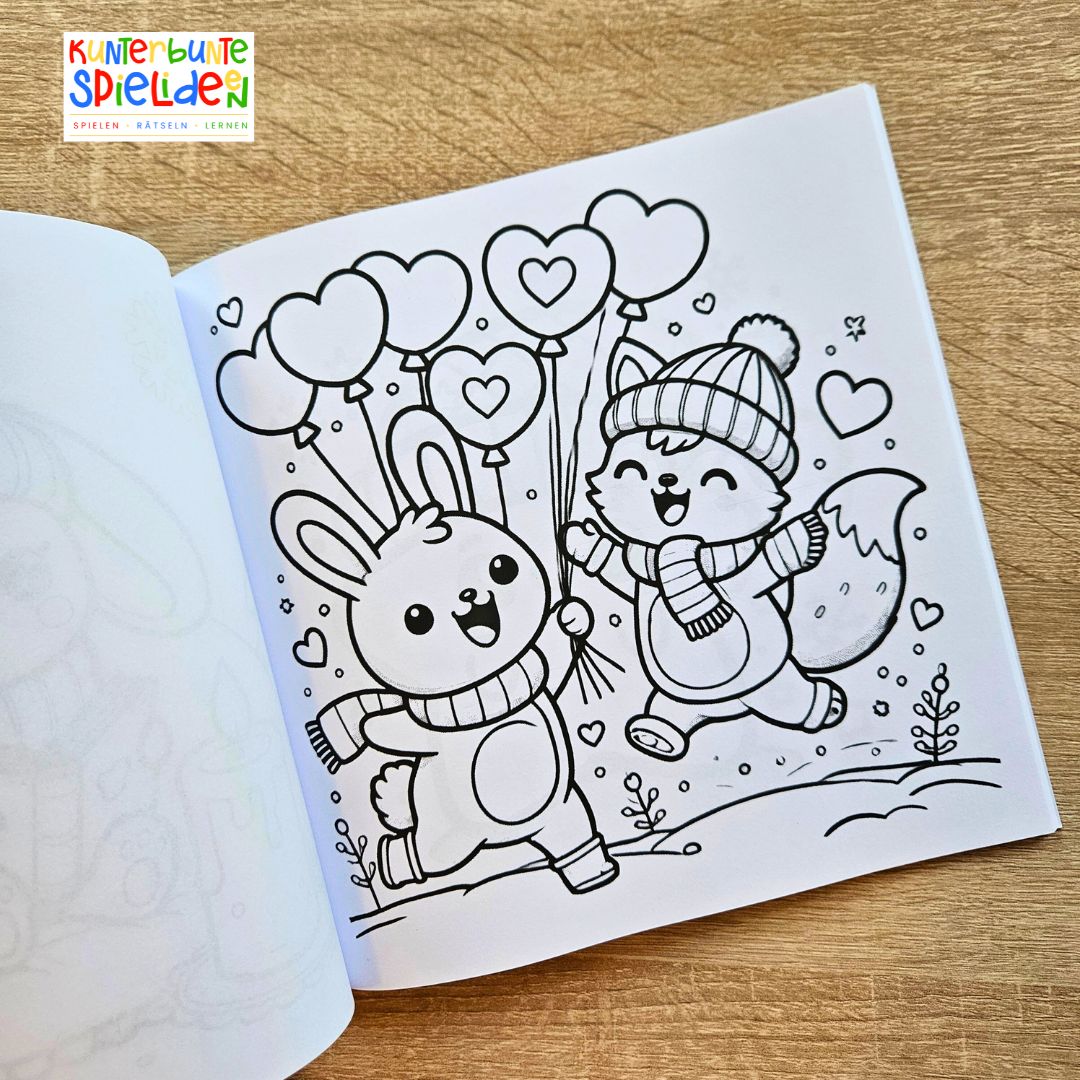 Cozy Winter ausmalbuch Malbuch Kawaii Bilder kuschelige Winterfreunde niedliche Motive Beschäftigung im Winter ohne Weihnachten Anita Prante Kunterbunte Spielideen
