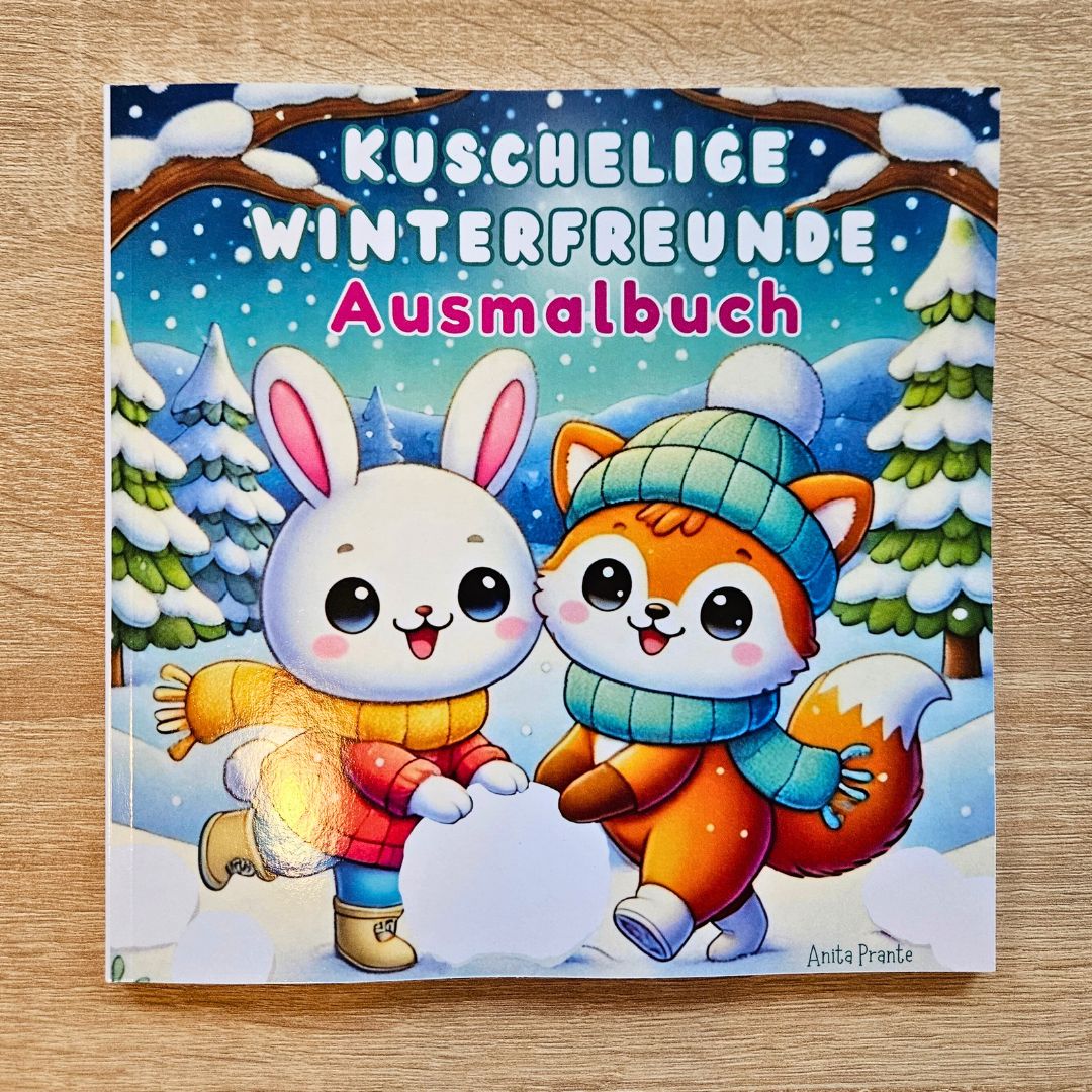 Cozy Winter ausmalbuch Malbuch Kawaii Bilder kuschelige Winterfreunde niedliche Motive Beschäftigung im Winter ohne Weihnachten Anita Prante Kunterbunte Spielideen