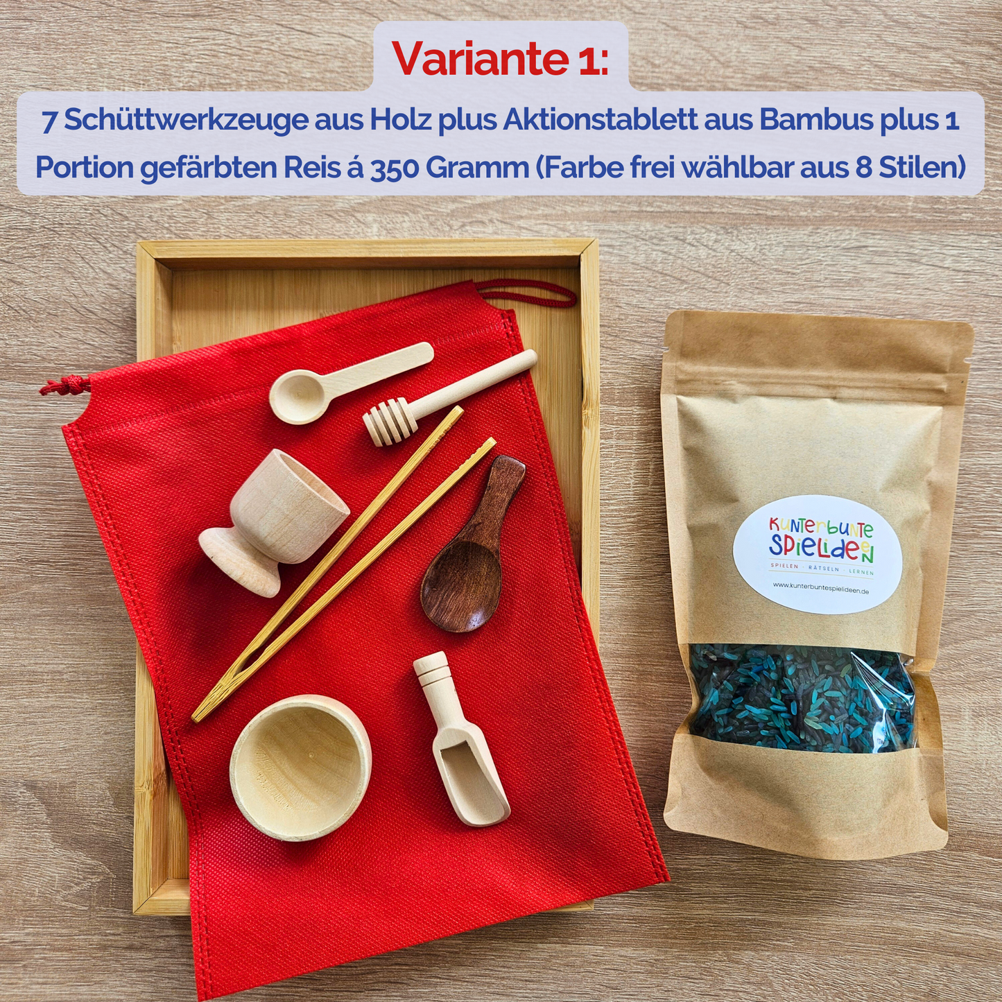 Montessori Material Schüttwerkzeuge - Sensorik Spielzeug