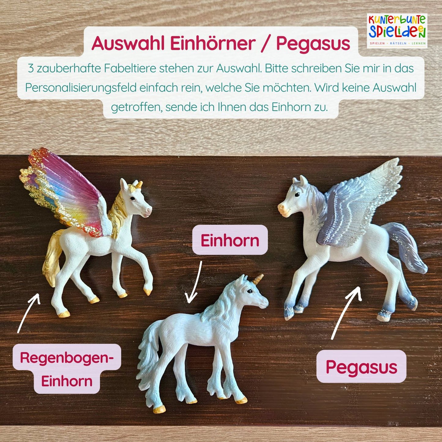 Sensory Play mit Einhörnern, Sensorischer Reis, Montessori Material, gefärbter Reis mit Schüttwerkzeugen und Schüttmaterialien, Einhorn Tierfigur, Holz Schüttwerkzeuge