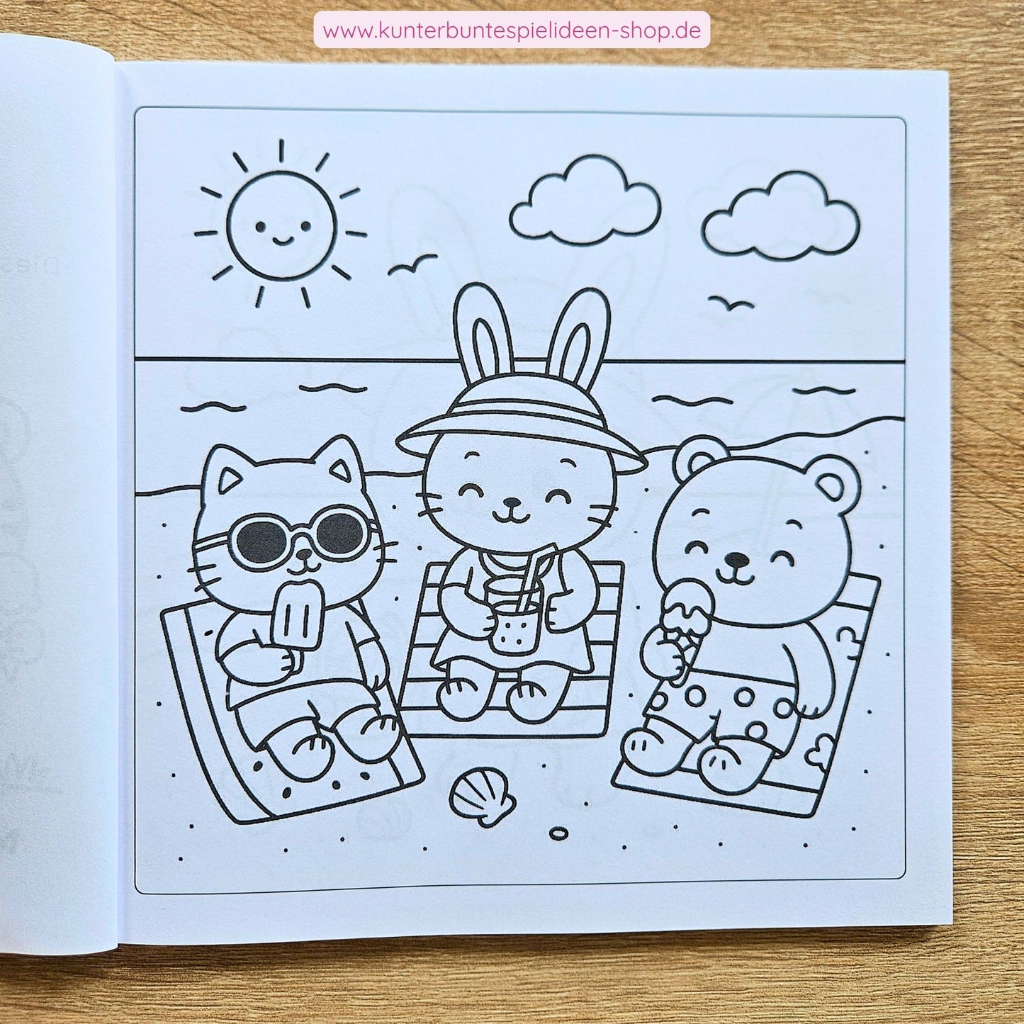 Ausmalbuch Sommer für Kinder ab 3 Jahren Ausmalbilder im Kawaii Stil niedliche Motive für den Sommer die Ferien Regentage schlechtwetterbeschäftigung