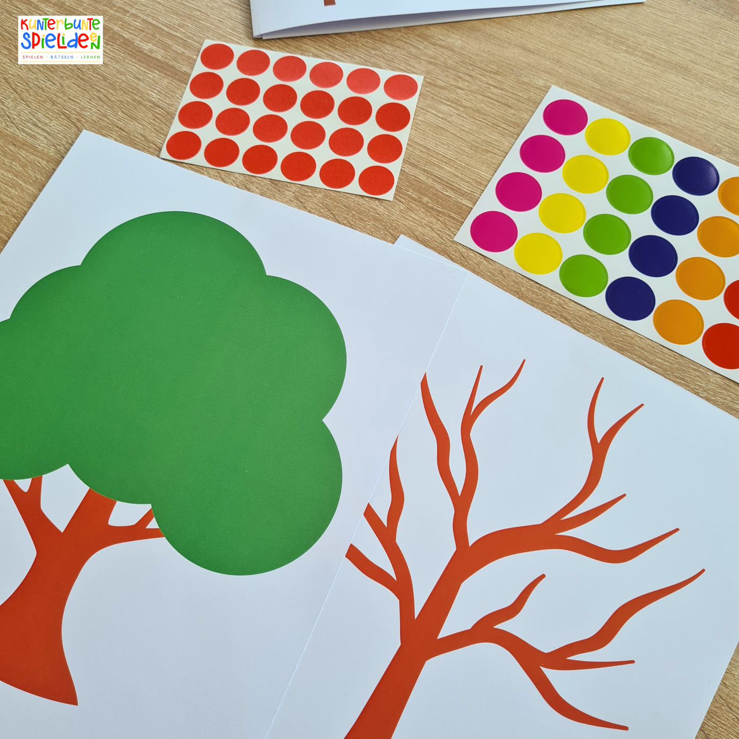 Stickerheft Herbst Kleinkind – Montessori Spielidee Beschäftigung Baum gestalten ab 2 Jahren