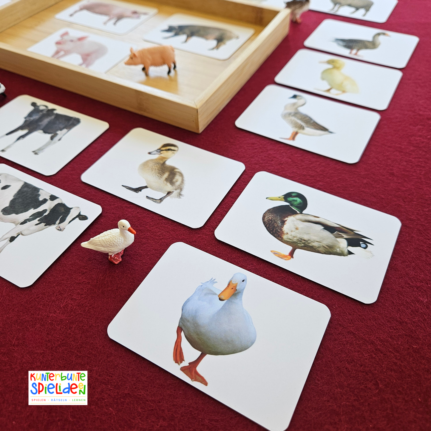 Montessori Lernspiel Tierfamilien Memory – spielerisches Zuordnen heimischer Tiere