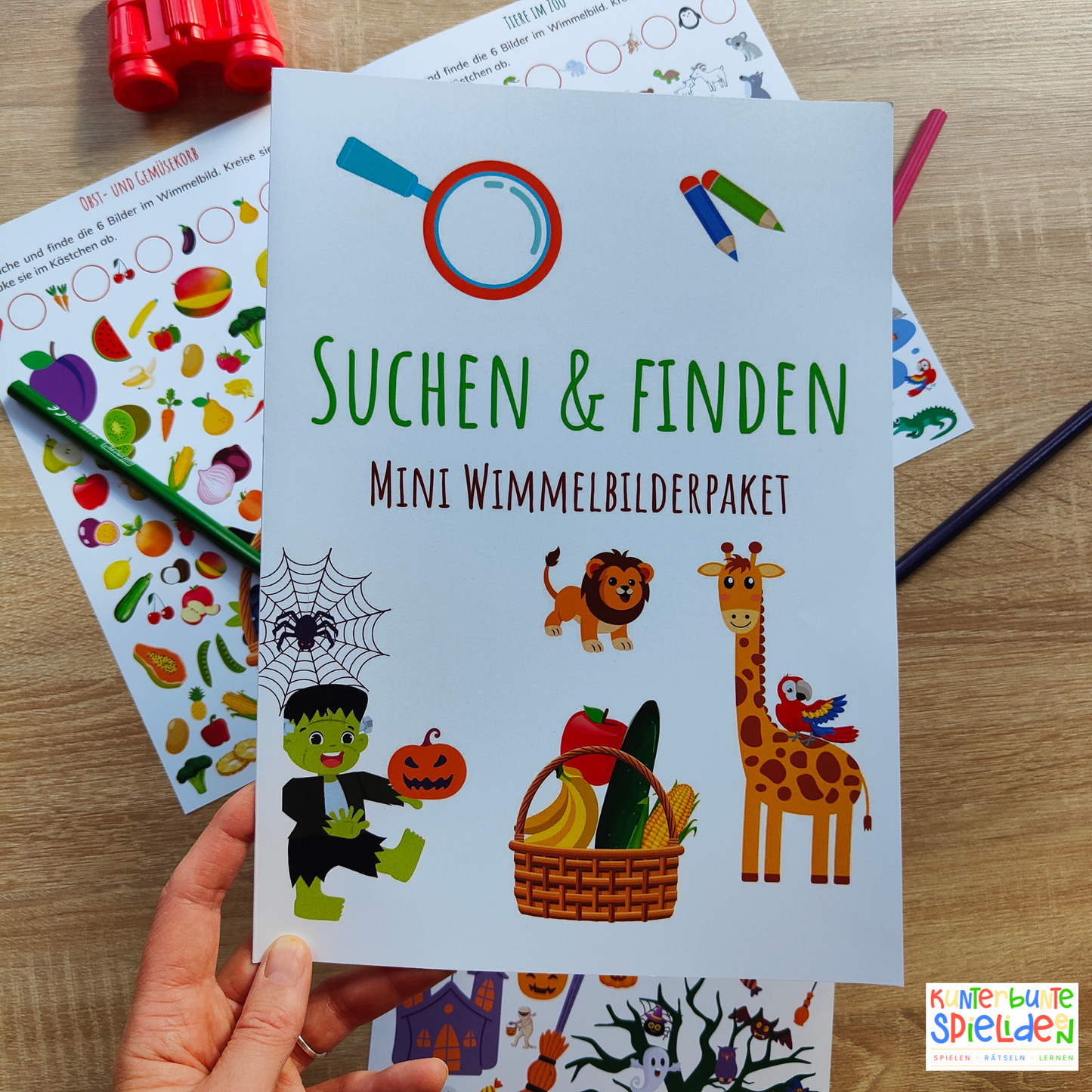 Wimmelbilder Geschenk Halloween Zoo Obstkorb Bilder zum Angucken Beschäftigungsidee Kleinkinder