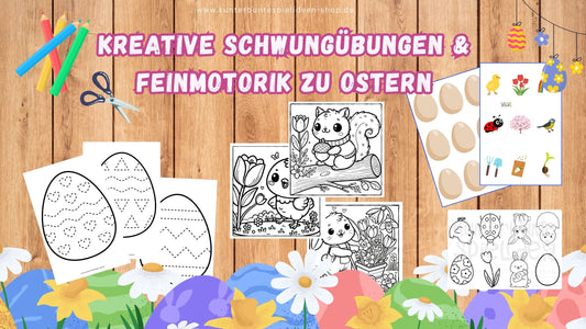 Kreative Schwungübungen und Feinmotorik Spielideen zu Ostern