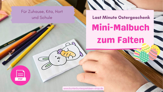Mini-Faltheft zu Ostern zum Ausdrucken: Last-Minute-Ostergeschenk für Kinder