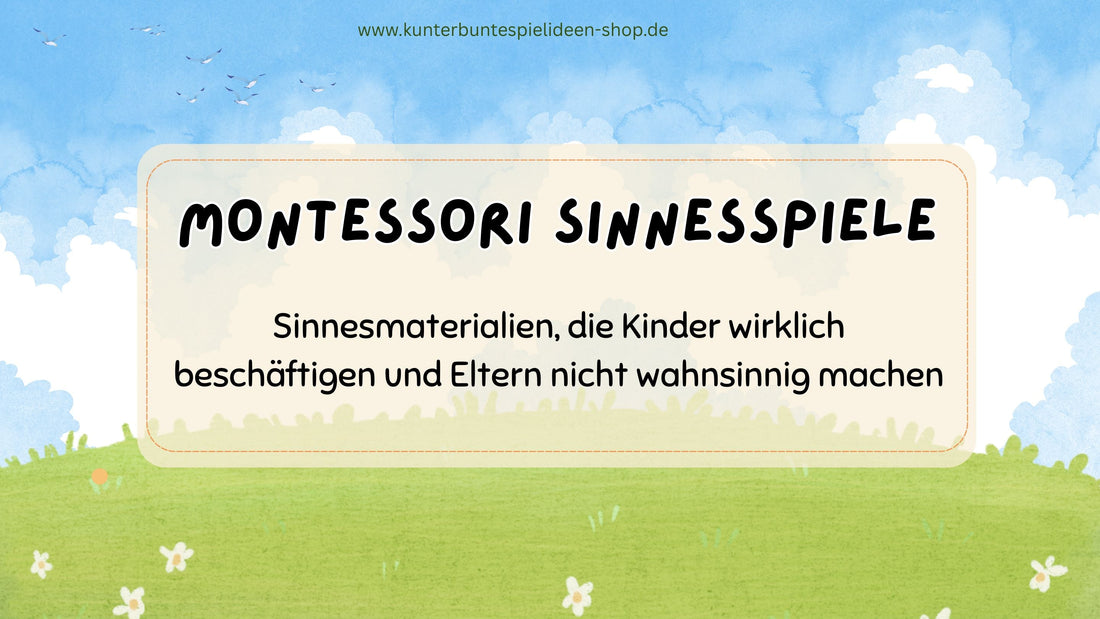 Montessori Sinnesspiele und Sinnesmaterial mit sensorischem Reis, Schüttspielen, Sensorikflaschen und Schüttwerkzeugen für sensorisches Spiel, Sensory Play und selbstständiges Lernen zuhause, in der Kita, Frühförderung, Ergotherapie und Logopädie.