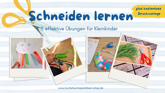 Schneiden lernen mit der Schere Empfehlung für Kinderschere und Druckvorlage für Schneideübungen und Spielideen