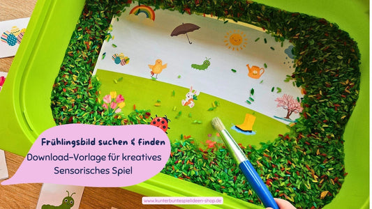Arbeitsblatt Sensorisches Spiel Suchen und Finden Suchbild mit Reis Arbeitsblatt PDF für Sensory Play oStern und Frühling