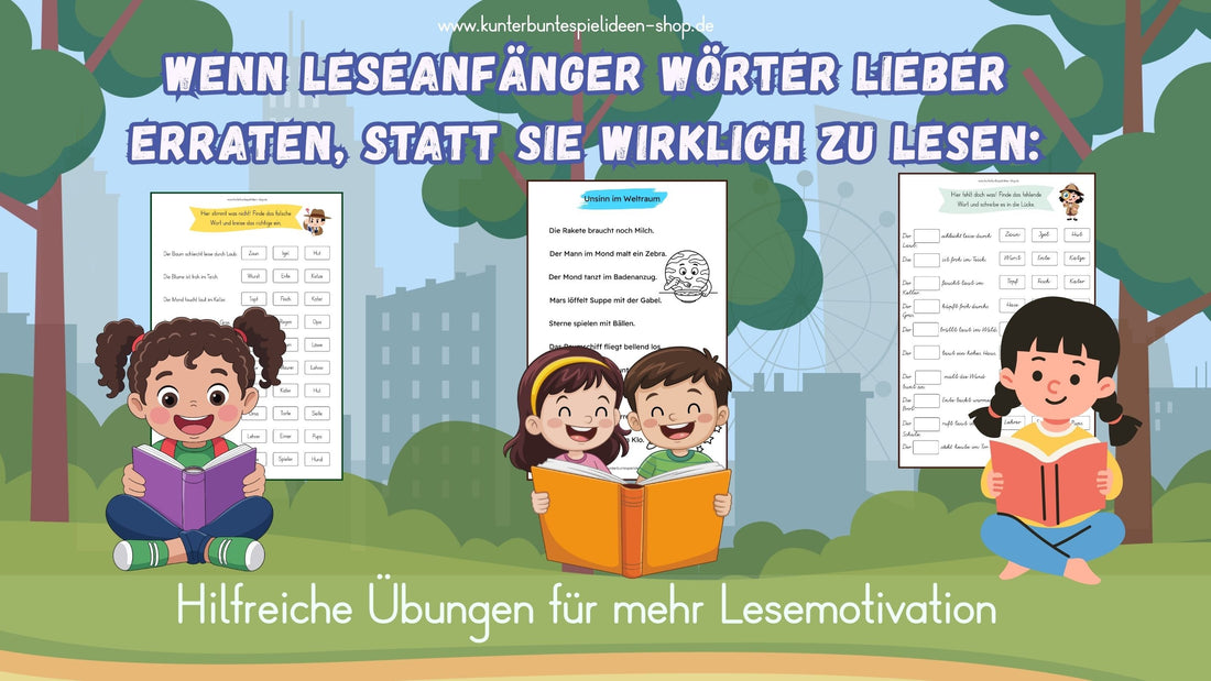 Wenn Leseanfänger Wörter lieber erraten, statt sie zu lesen. hilfreiche übungen zum ausdrucken für mehr lesemotivation. für eltern die sich fragen wie kann ich meinem Kind helfen ganze sätze zu lesen