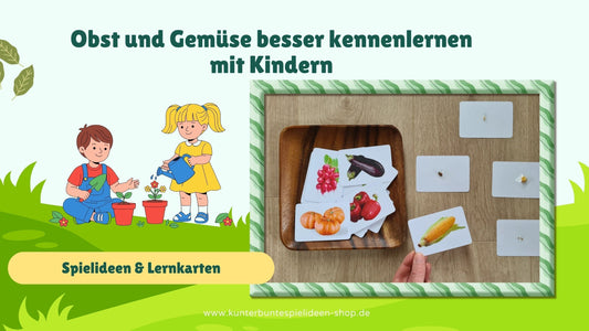 Obst und Gemüse Lernkarten: Spielideen für Kita und Zuhause (Samen zuordnen, Memory, Einkaufsspiel)
