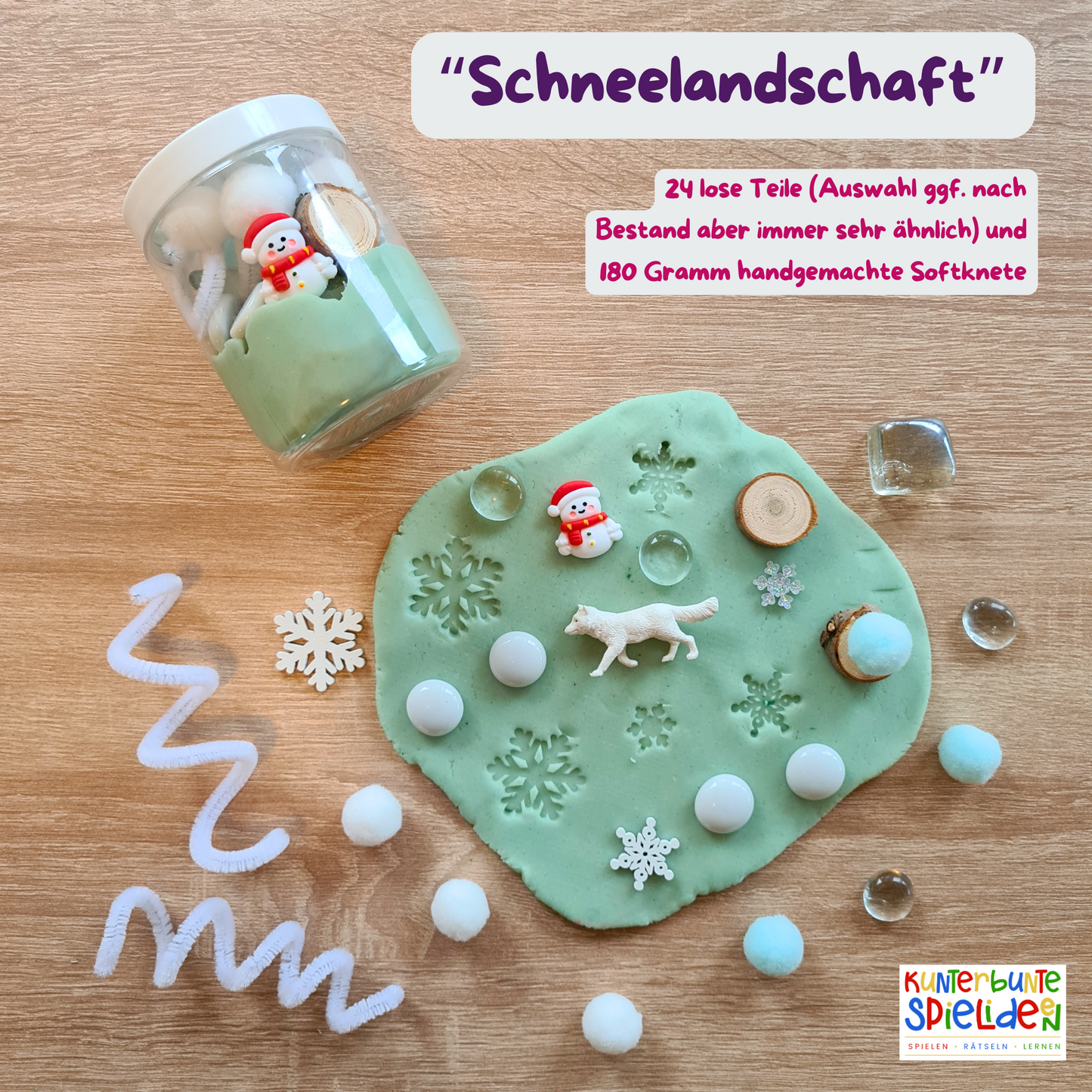 Kleines Geschenk: Knetglas für Weihnachten, Wichtelgeschenk & Adventskalender – Handgemachte Softknete für Kinder