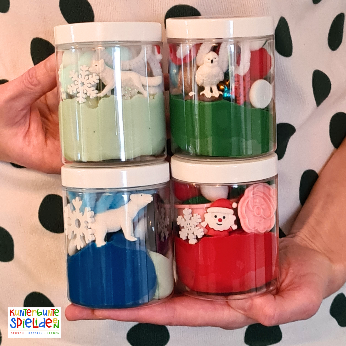 Kleines Geschenk: Knetglas für Weihnachten, Wichtelgeschenk & Adventskalender – Handgemachte Softknete für Kinder