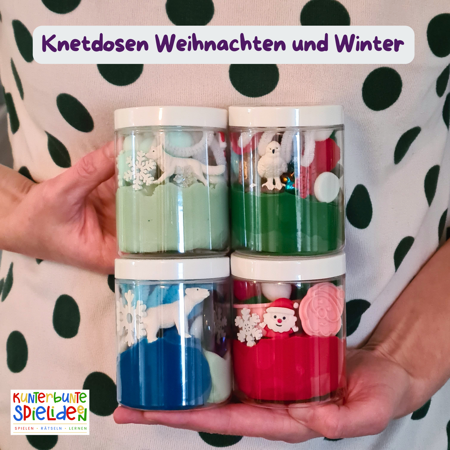 Knete als Geschenk zur Weihnachtszeit und im Winter handgemacht in Deutschland