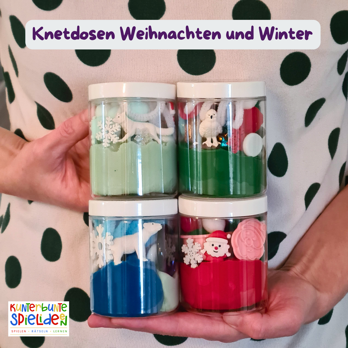 Kleines Geschenk: Knetglas für Weihnachten, Wichtelgeschenk & Adventskalender – Handgemachte Softknete für Kinder