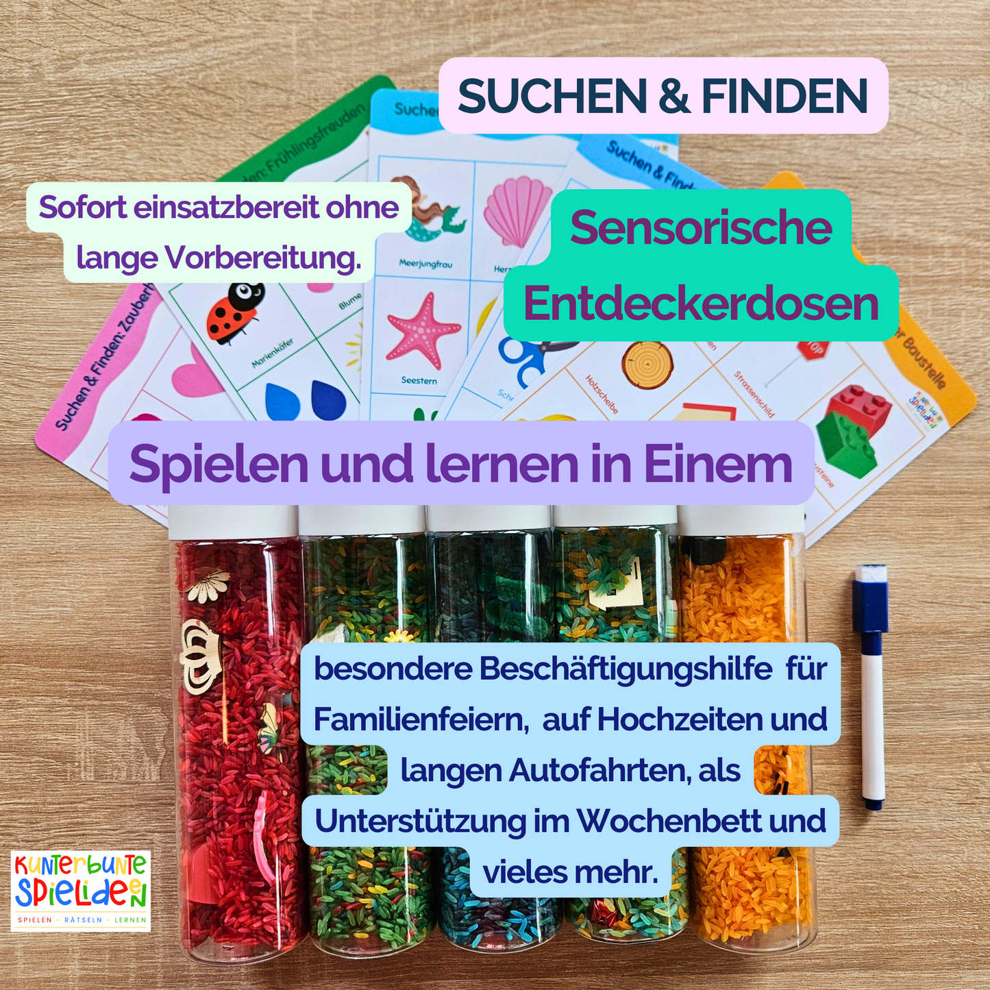 Thema Meer Sensorische Entdeckerdose Geschenk Mädchen lose teile senorischer Reis Schüttwerkzeuge Filler lose Teile Sensory Play Ozean Meer