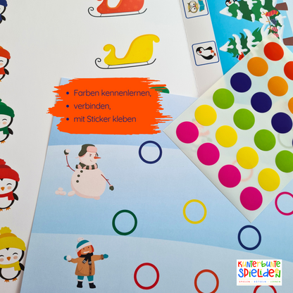 Winter Busy Book Montessori Kleinkind Kreativhefte Jahreszeiten kennenlernen Geschenk ab 2 Jahre