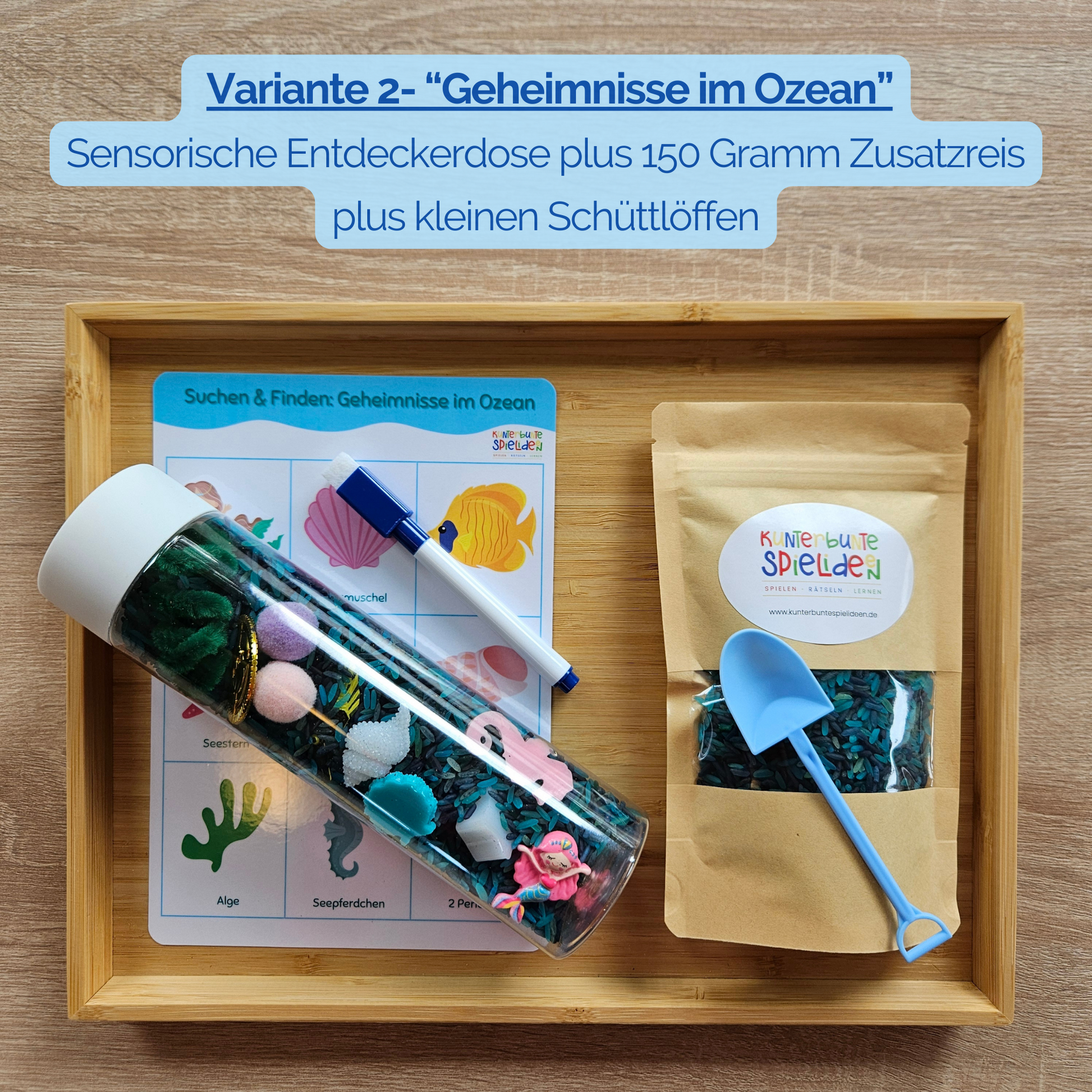 Thema Meer Sensorische Entdeckerdose Geschenk Mädchen lose teile senorischer Reis Schüttwerkzeuge Filler lose Teile Sensory Play