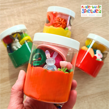 Kleines Geschenk Frühlingsaktivität Beschäftigung Frühling  Sofknete Knete Kinder Geburtstag Gastgeschenke Kinder Sensory Play Knetdose