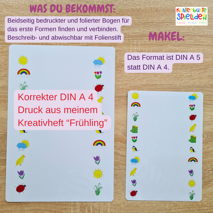 reduziertes Montessori Material THema Frühling Klettmappe 