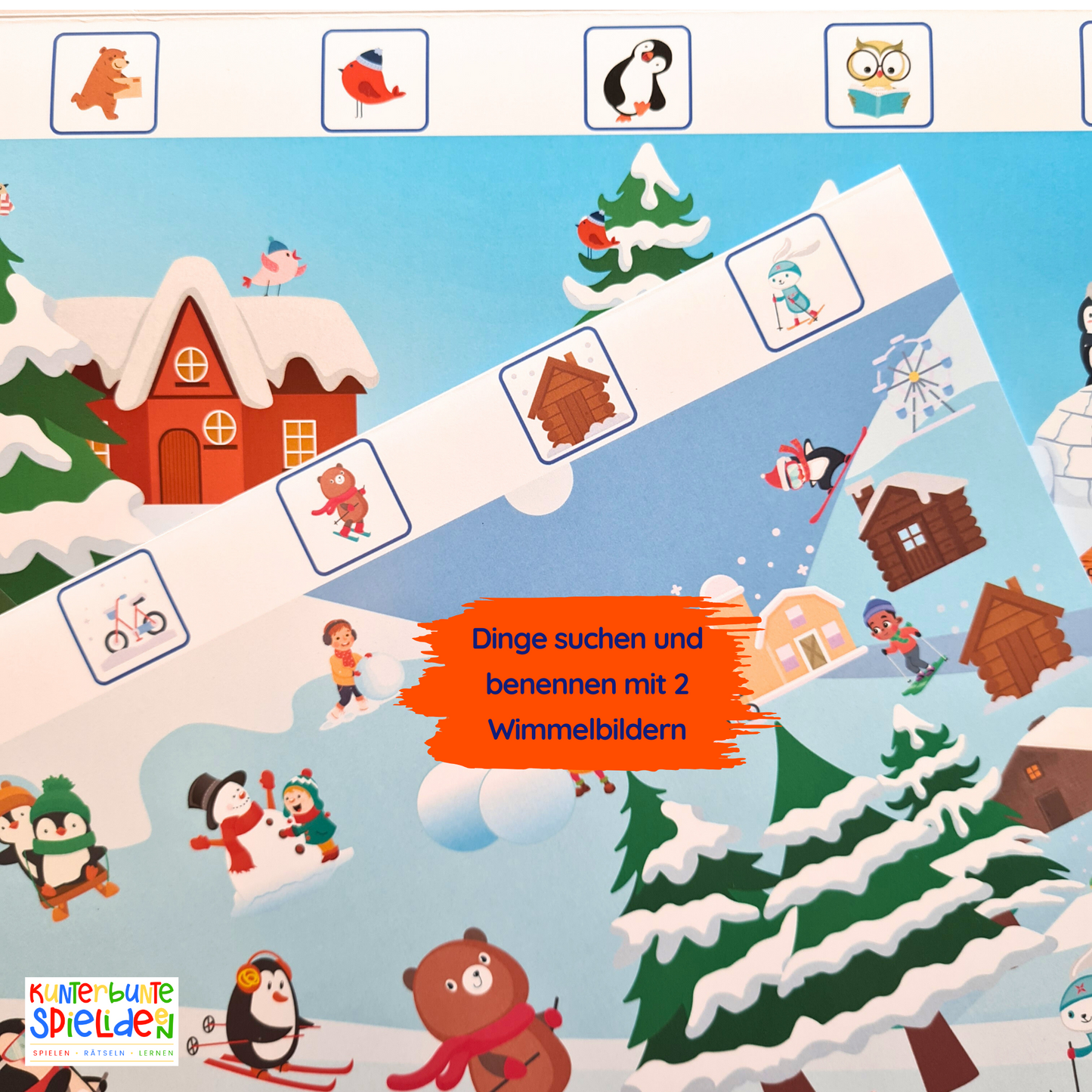 Winter Busy Book Montessori Kleinkind Kreativhefte Jahreszeiten kennenlernen Geschenk ab 2 Jahre