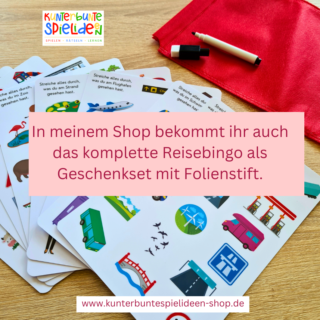 Reisebingo Autobingo Ausdrucken Beschäftigung Spiel Kinder ab 4 jahre unterwegs Beschäftigungsspiele für unterwegs zum Ausdrucken Autobingo Deutschland reisebingo