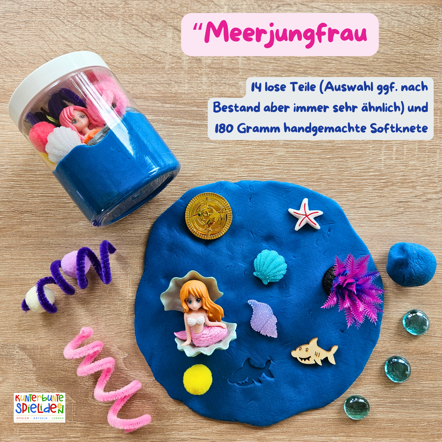 Knetdose Knetglas Meerjungfrau Knete Handgemacht Unterwasserwelt play dough kit Meerjungfrau Sensory Play Kit Meer