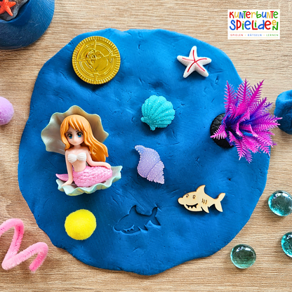 Knetdose Knetglas Meerjungfrau Knete Handgemacht Unterwasserwelt play dough kit Meerjungfrau Sensory Play Kit Meer