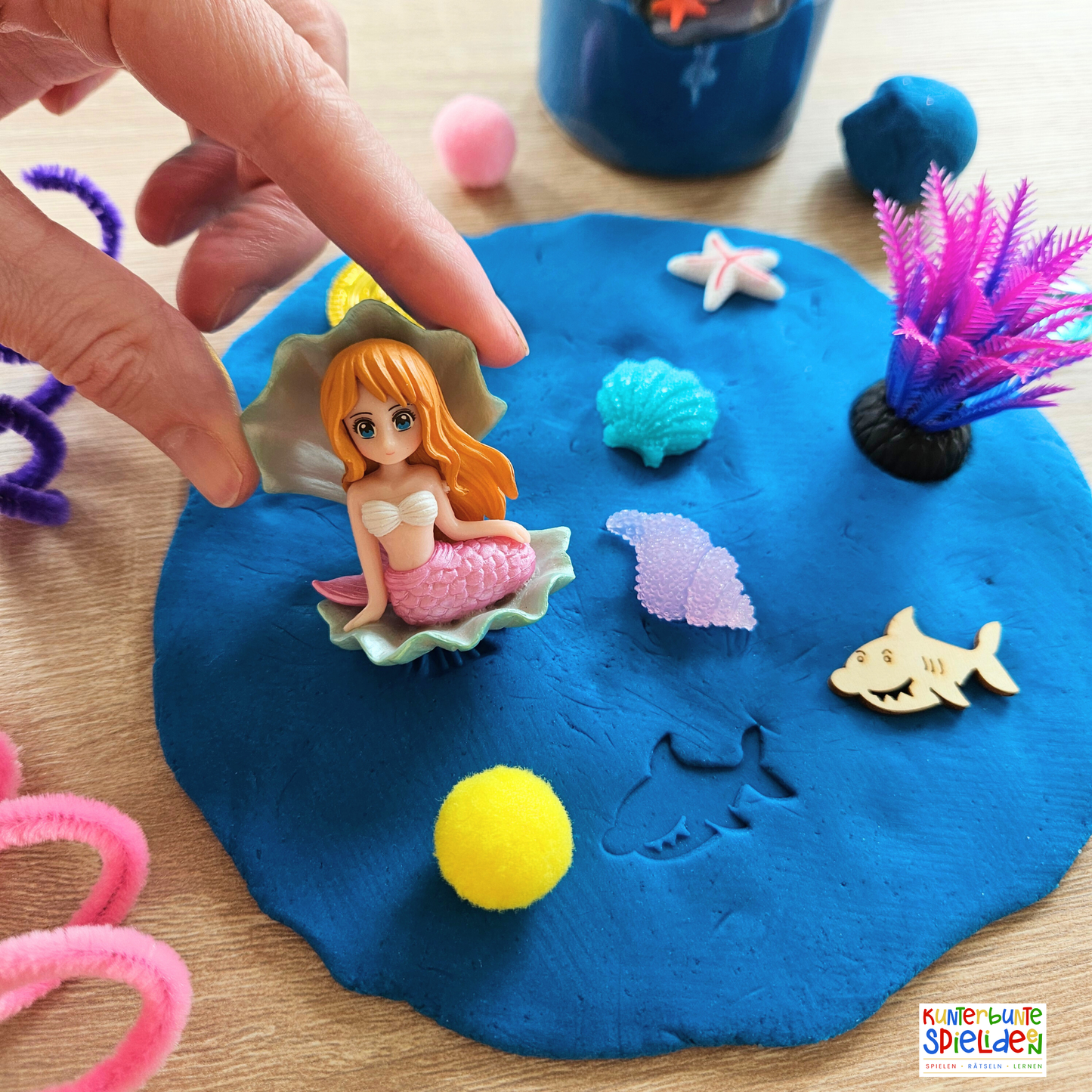 Knetdose Knetglas Meerjungfrau Knete Handgemacht Unterwasserwelt play dough kit Meerjungfrau Sensory Play Kit Meer