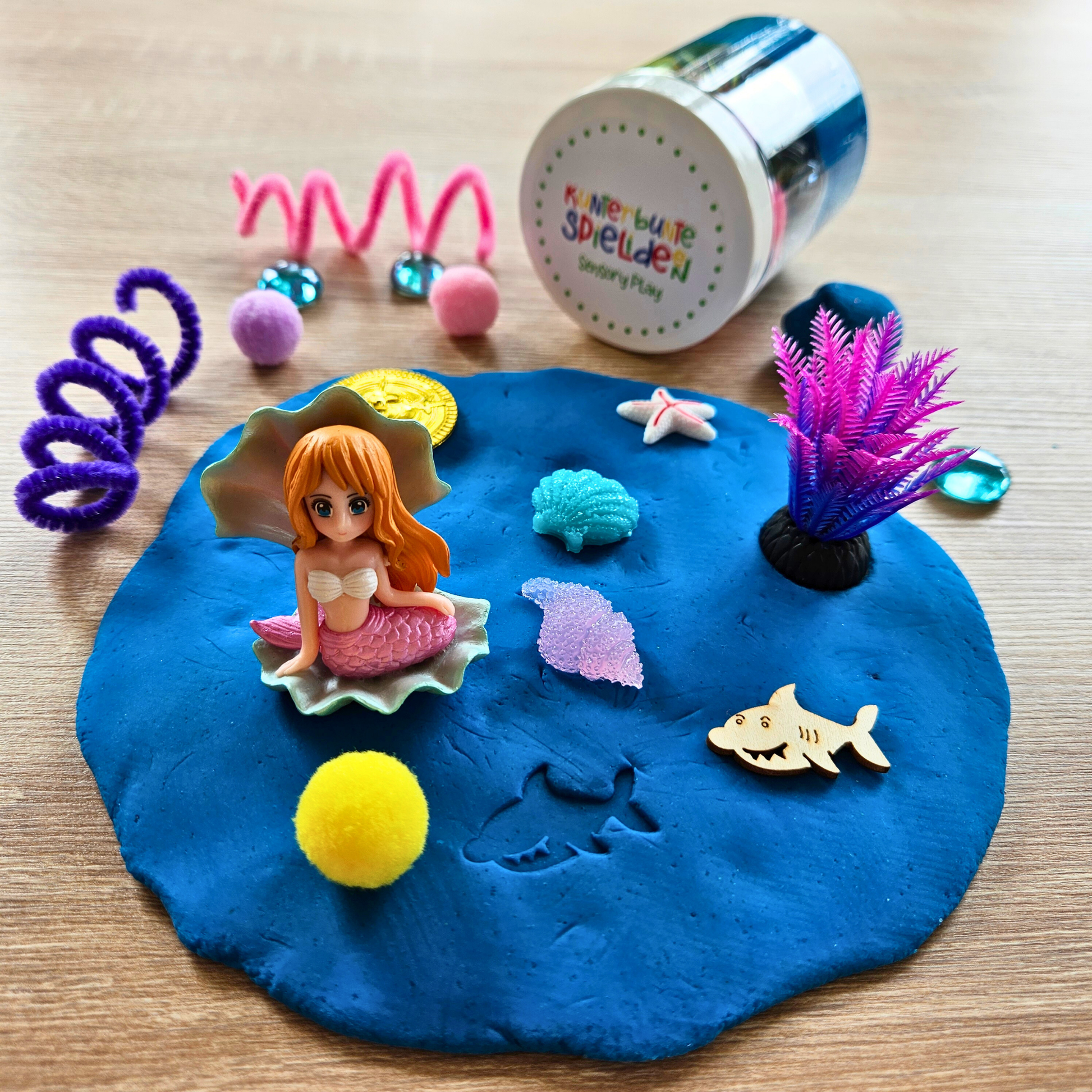 Knetdose Knetglas Meerjungfrau Knete Handgemacht Unterwasserwelt play dough kit Meerjungfrau Sensory Play Kit Meer