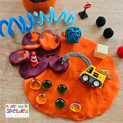 Baustelle Knetglas für Kinder Sensory Play mit Baustelle Knete Kleines Geschenk mit Knete für Baustellen-Fans Kreatives Knetkit Baustelle Spielspaß mit Knete und Straßenszenen