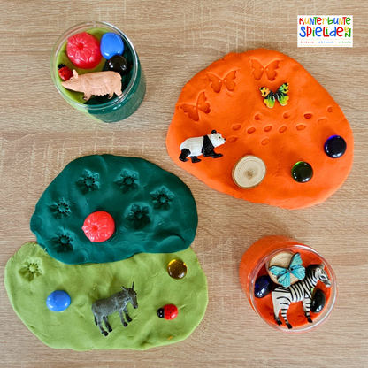 Kinder geburtstagsgeschenk Kindergeschenk Knetglas Wilde Tiere Knet set Bauernhof Sensory Play Play dough zubehör Gastgeschenke kinder knete Adventskalenderfüllung Weihnachtsgeschenk kinder Geschenke für jungen Geschenke für mädchen Geschenke für kinder