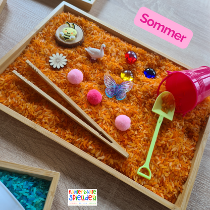 Jahreszeiten Sensory Play Frühling Sommer Herbst Winter- Jahreszeitentisch / Sensorischer Tisch