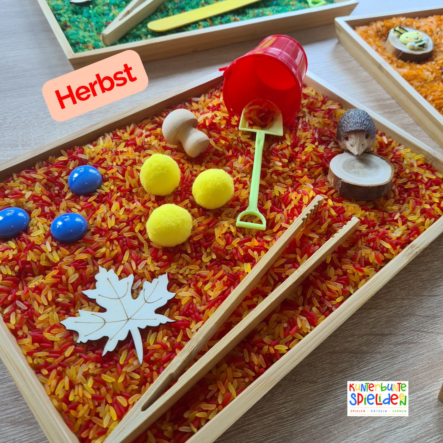 Jahreszeiten Sensory Play Frühling Sommer Herbst Winter- Jahreszeitentisch / Sensorischer Tisch