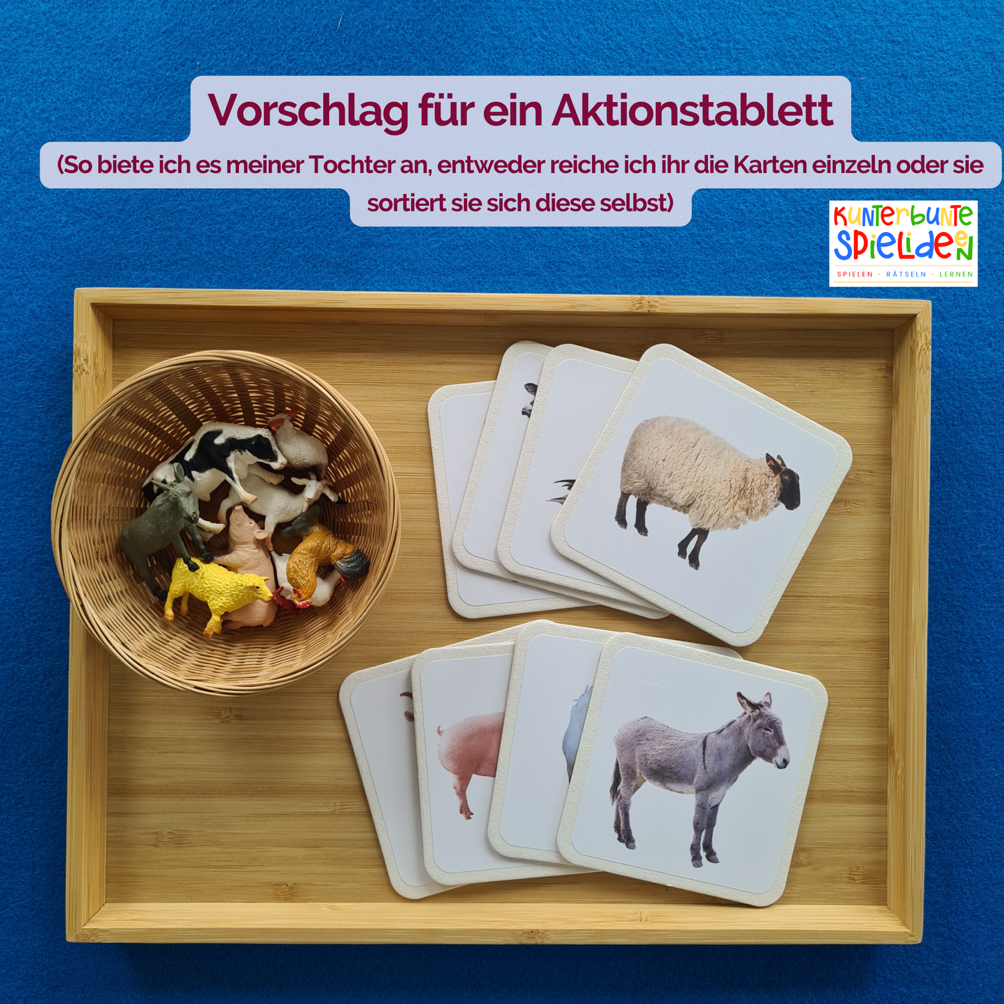 Zuordnungsspiel Bauernhoftiere Bauernhof Welche Tiere leben auf einem Bauernhof Geschenk Kleinkinder Montessori Spiel Tiere zuordnen Bauernhof Nutztiere kennenlernen Geschenk Tierfiguren Bauernhof Waldorf Geschenk Tierkarten Karten mit Tieren