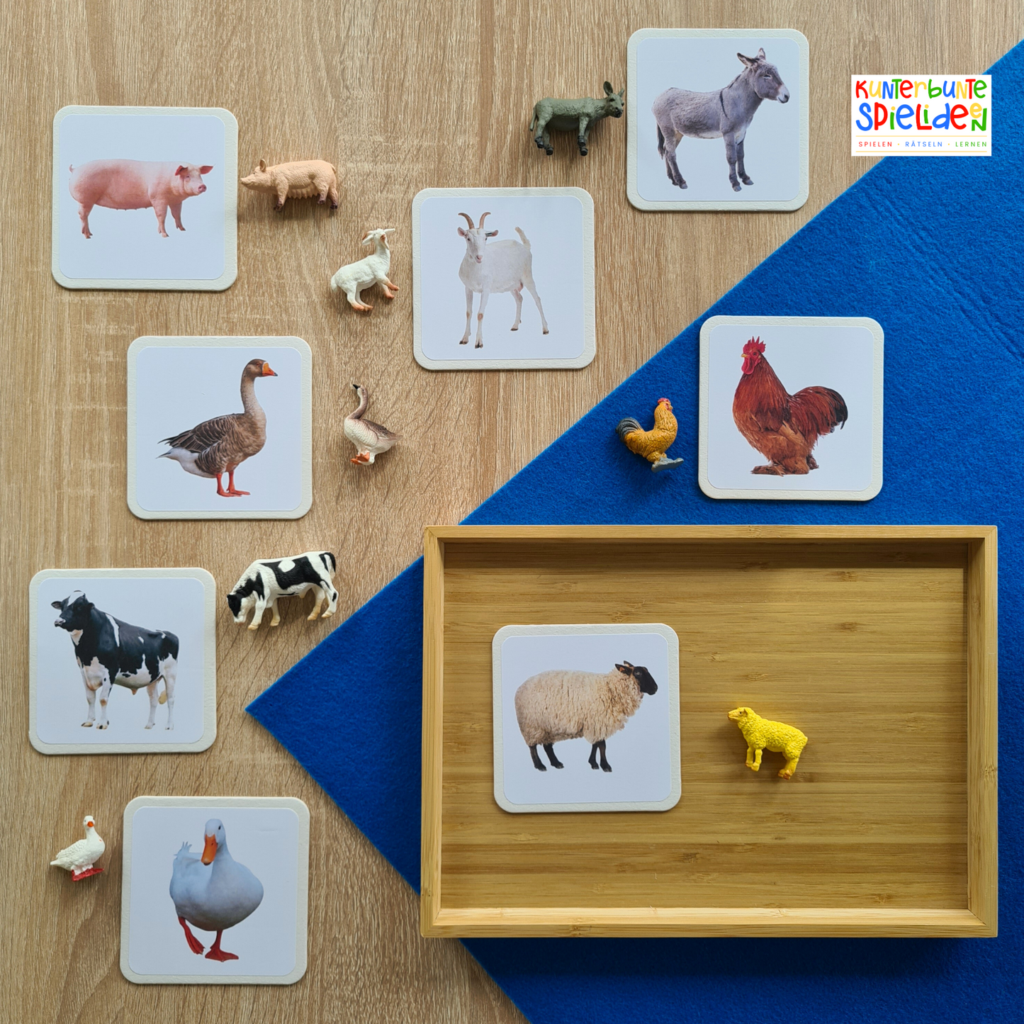 Zuordnungsspiel Bauernhoftiere Bauernhof Welche Tiere leben auf einem Bauernhof Geschenk Kleinkinder Montessori Spiel Tiere zuordnen Bauernhof Nutztiere kennenlernen Geschenk Tierfiguren Bauernhof Waldorf Geschenk Tierkarten Karten mit Tieren