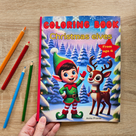 Santas Elves Coloring Book - Personalized Coloring Book for Children